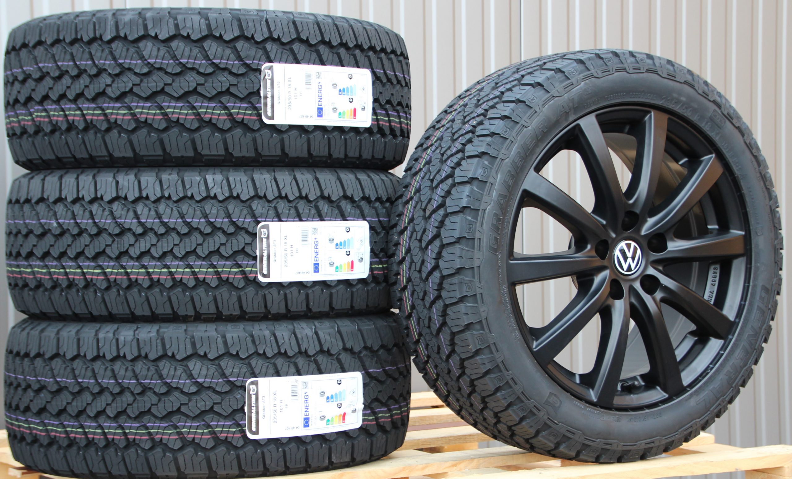 18 Zoll Räder Alufelgen Platin P69 schwarz + General Grabber AT3 All Terrain mit ABE – Bild 2