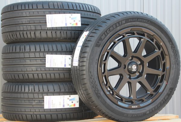 Satz 18 Zoll Räder Alufelgen Sparco Gravel schwarz + Michelin Sommerreifen - Image 2