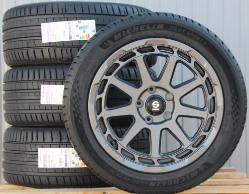 Satz 18 Zoll Räder Alufelgen Sparco Gravel grau + Michelin Sommerreifen