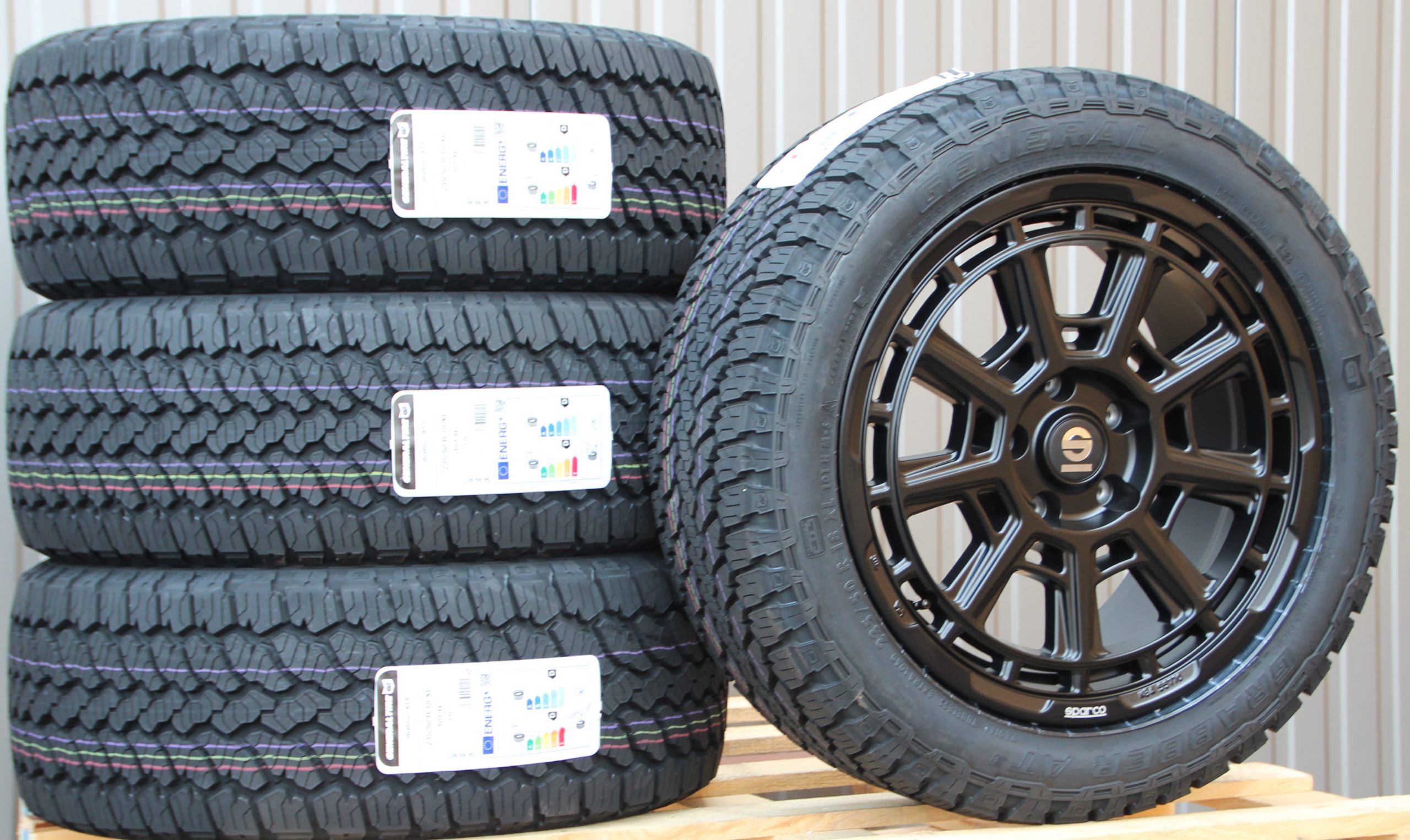 18 Zoll Räder Alufelgen Sparco Sterrato schwarz + General Grabber AT3 All Terrain mit ABE – Bild 2