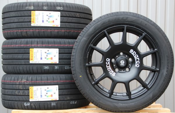 Satz Räder Alufelgen Sparco Terra 18 Zoll schwarz matt + Pirelli PZero PZ4 Sommerreifen