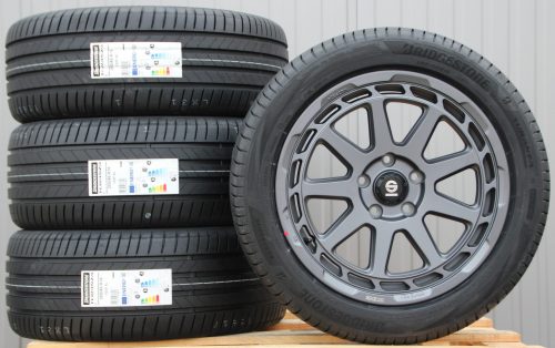 Satz Räder Alufelgen Sparco Gravel grau 18 Zoll + Bridgestone Sommerreifen