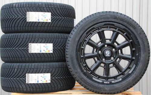 Sparco Sterrato 8x18 matt black 255 45 18 Bridgestone Turanza AllSeason 6 Alufelgen Sparco Sterrato schwarz 18 Zoll + Bridgestone Allwetterreifen