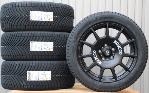Sparco Terra 8x18 matt black 255 45 18 Bridgestone Turanza AllSeason 6 Alufelgen Sparco Terra schwarz 18 Zoll + Bridgestone Allwetterreifen