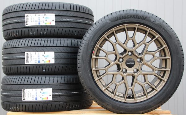 Satz Räder Alufelgen Supermetal Cell 18 Zoll bronze + Bridgestone Sommerreifen