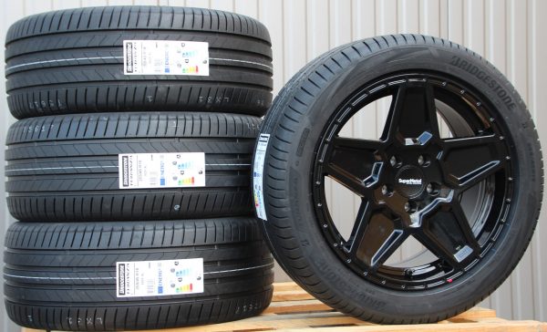 Satz Räder Alufelgen Supermetal Rocket 18 Zoll gloss black + Bridgestone Sommerreifen – Bild 2