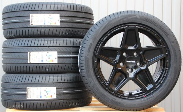 Satz Räder Alufelgen Supermetal Rocket 18 Zoll gloss black + Bridgestone Sommerreifen
