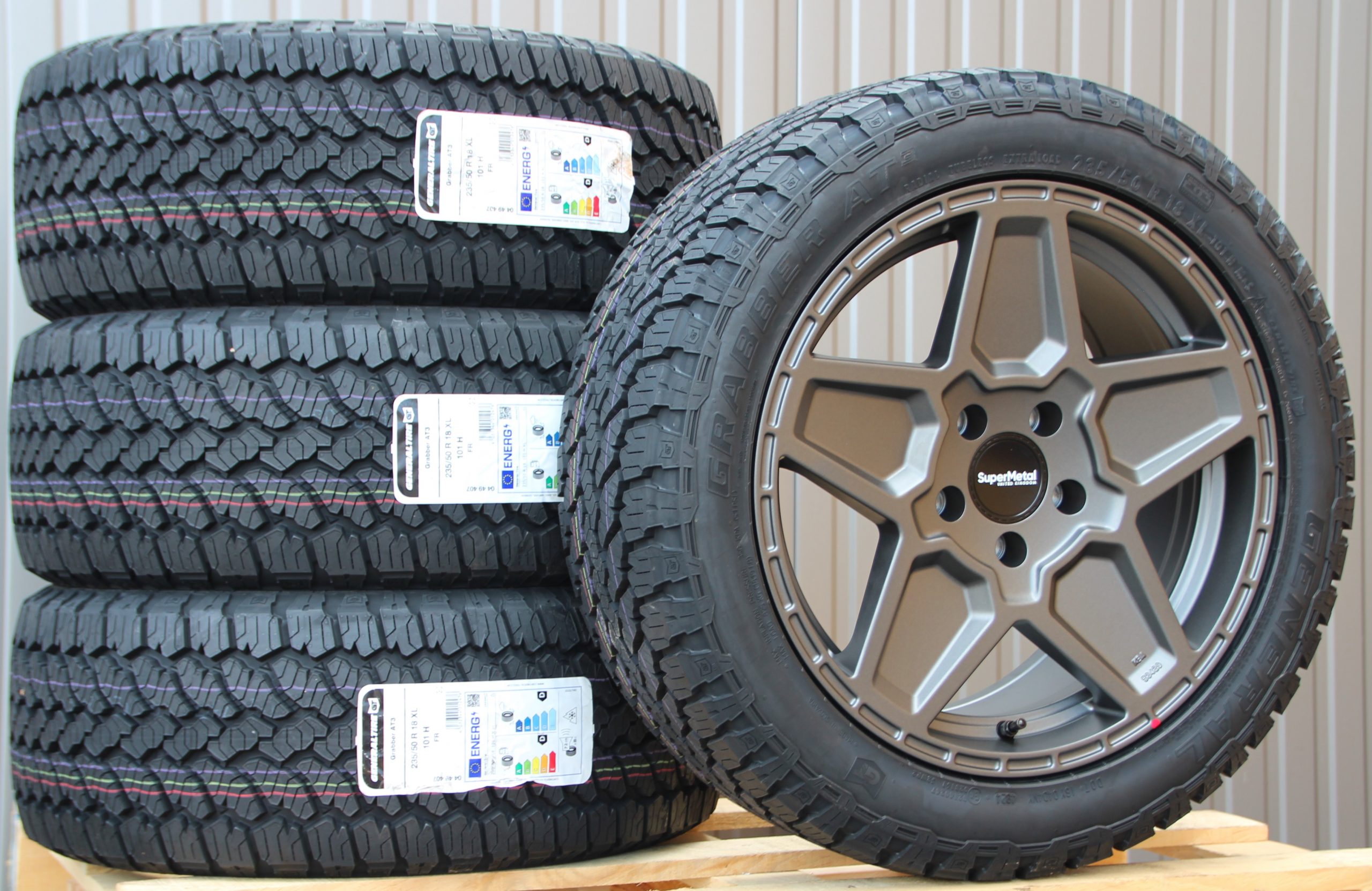 18 Zoll Räder Alufelgen Supermetal Rocket matt grau + General Grabber AT3 All Terrain – Bild 2