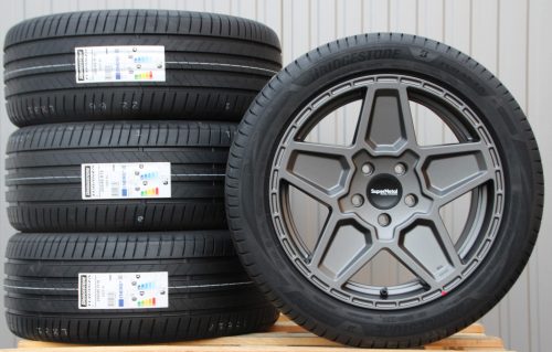 Satz Räder Alufelgen Supermetal Rocket 18 Zoll matt grey + Bridgestone Sommerreifen