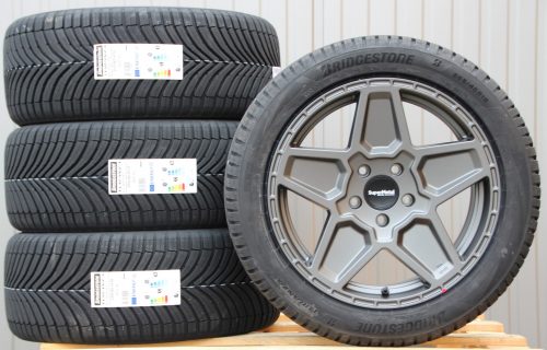 Supermetal Rocket 8x18 matt grey 255 45 18 Bridgestone Turanza AllSeason 6 Satz Räder Alufelgen Supermetal Rocket 18 Zoll matt grey + Bridgestone Allwetterreifen