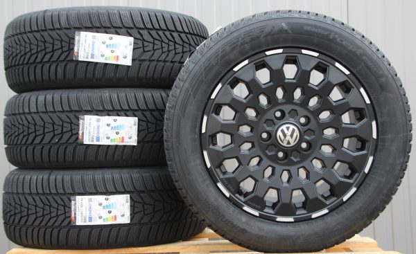 Räder Alufelgen MSW99 schwarz poliert 17 Zoll + Hankook Winterreifen