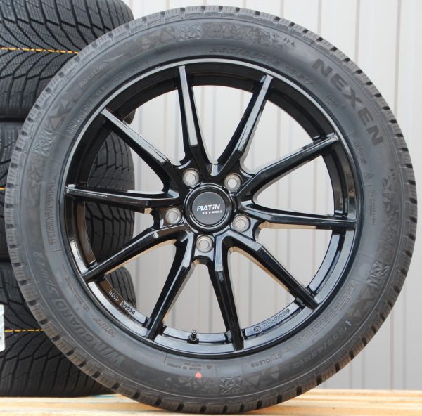 Satz Räder Alufelgen P109 18 Zoll schwarz glanz 255/45 R18 Hankook Winterreifen