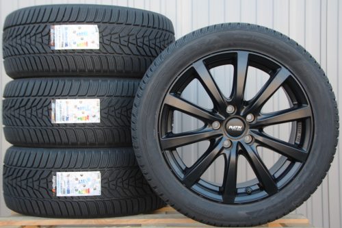 Satz Räder Alufelgen P69 18 Zoll schwarz matt 255/45 R18 Hankook Winterreifen
