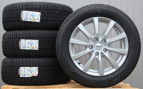 Räder Alufelgen Platin P69 17 Zoll silber + Hankook Winterreifen
