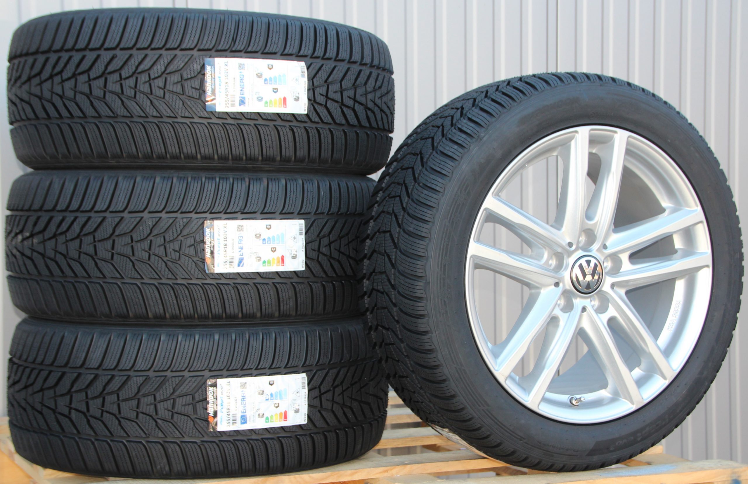 Räder Alufelgen Rial X10X 18 Zoll silber 255/45 R18 Hankook Winterreifen – Bild 4