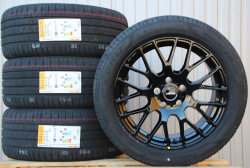 Satz Räder Alufelgen Autec Nimah 18 Zoll schwarz + Pirelli Sommerreifen 255/45 R18 103Y