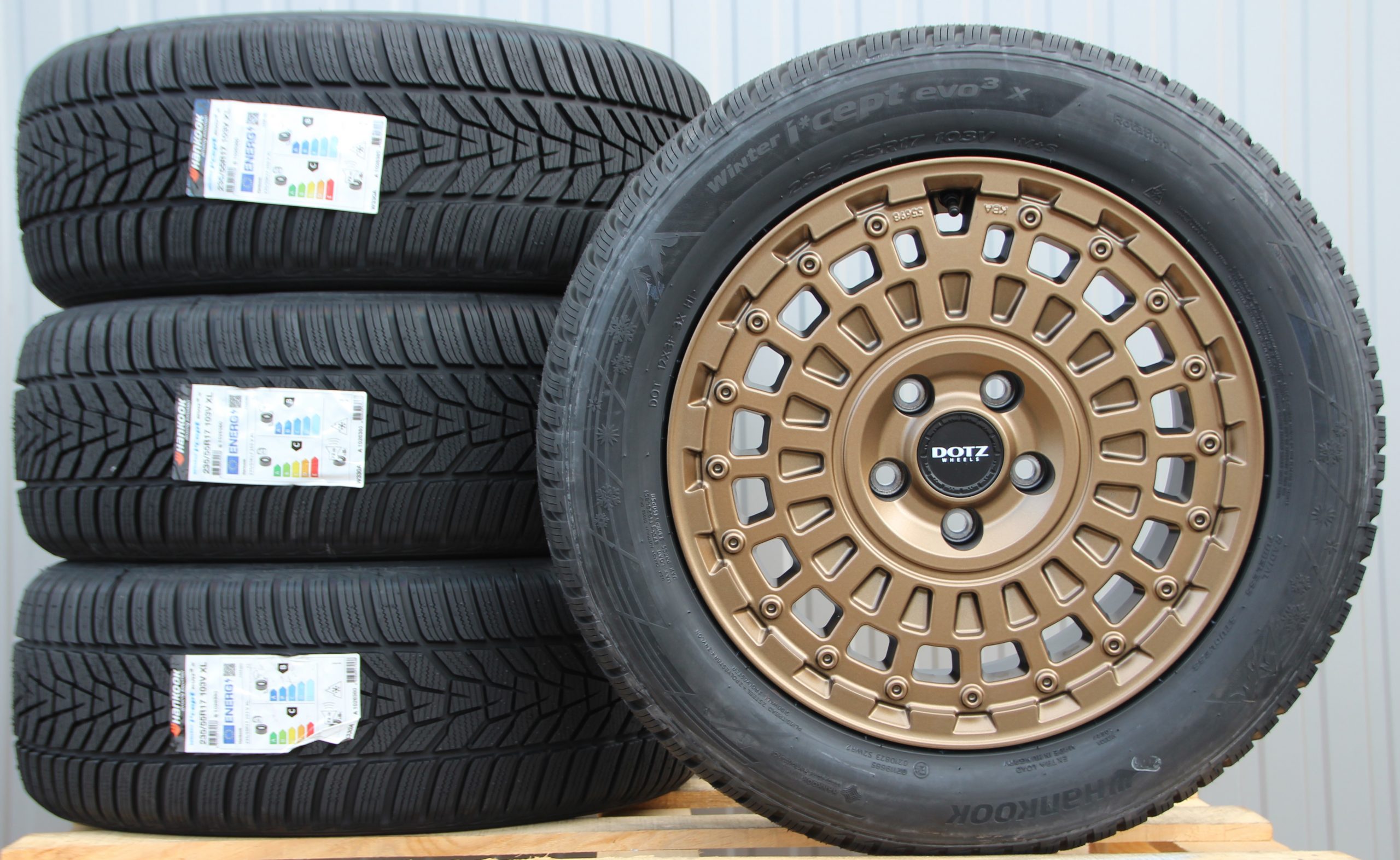 Räder Alufelgen DOTZ Talara 17 Zoll bronze + Hankook Winterreifen