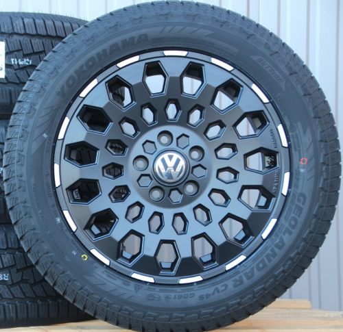 Räder MSW99 schwarz poliert 18 Zoll Alufelgen + 235/50 R18 101V Hankook Allwetterreifen