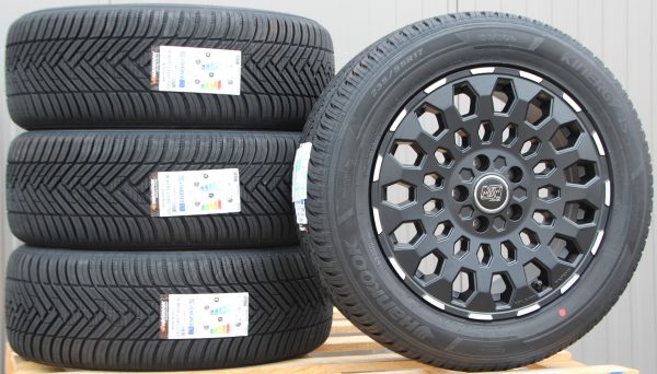 Räder Alufelgen MSW99 17 Zoll schwarz matt poliert 235/55 R17 Hankook Allwetterreifen – Bild 4
