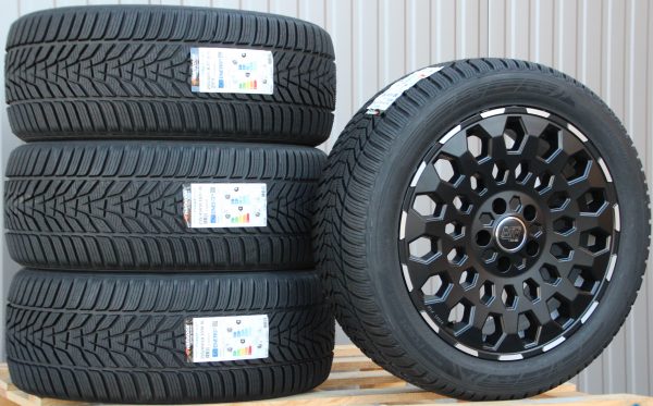 Räder Alufelgen MSW99 18 Zoll schwarz matt poliert 255/45 R18 Hankook Winterreifen – Bild 4