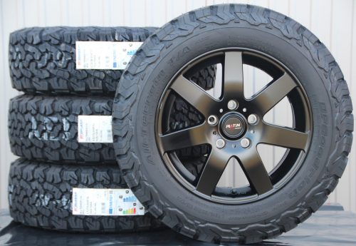 Satz Räder Alufelgen Platin P04  schwarz + BF Goodrich All Terrain Off Road Reifen