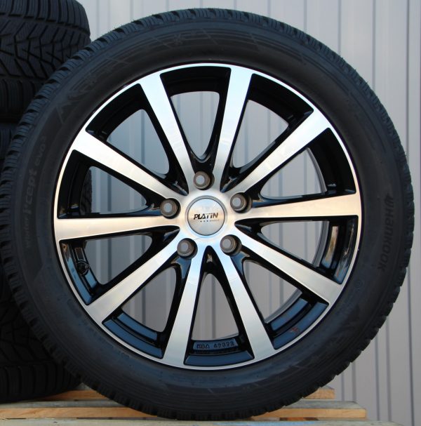 Räder Alufelgen P69 18 Zoll schwarz poliert 255/45 R18 Winterreifen