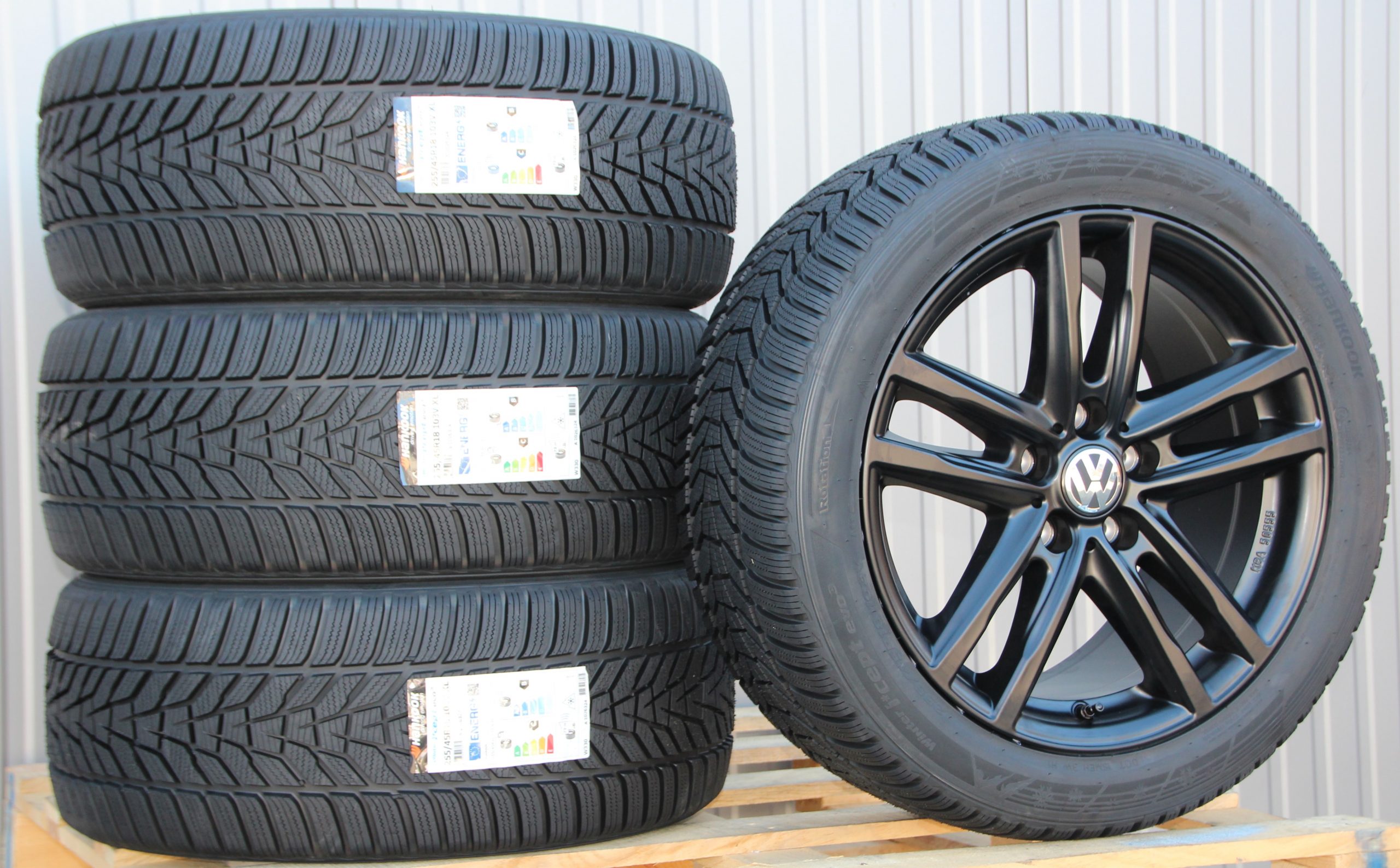 Räder Alufelgen Rial X10X 18 Zoll schwarz matt 255/45 R18 Hankook Winterreifen – Bild 4