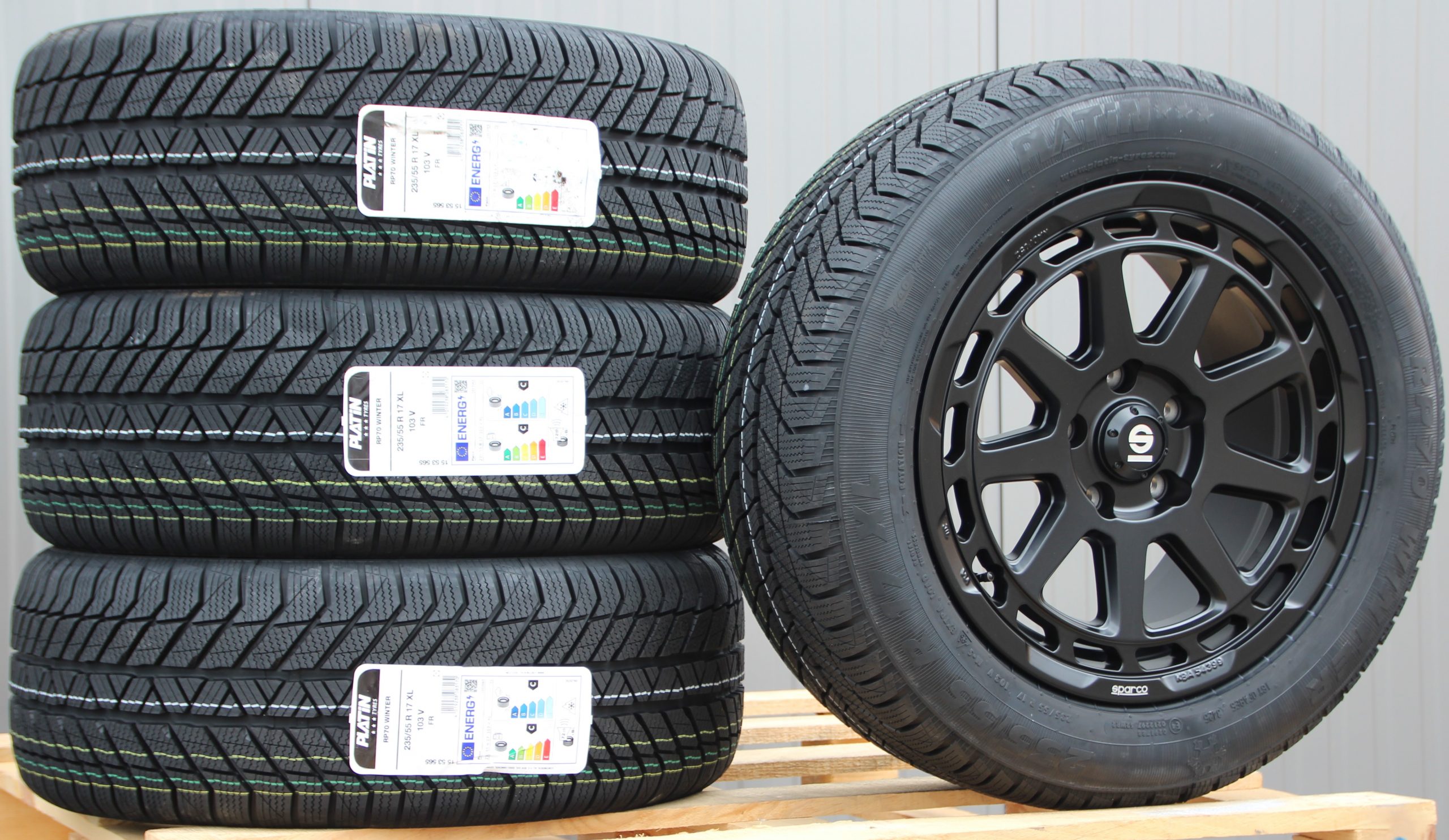 Räder Alufelgen Sparco Gravel 17 Zoll schwarz + Winterreifen Platin RP-70 – Bild 2