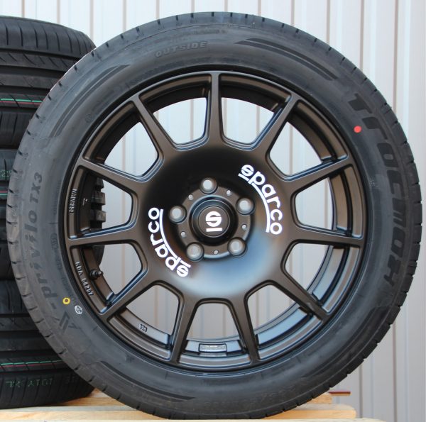 Satz 18 Zoll Räder Alufelgen Sparco Terra schwarz + Sommerreifen 255/45 R18 103Y