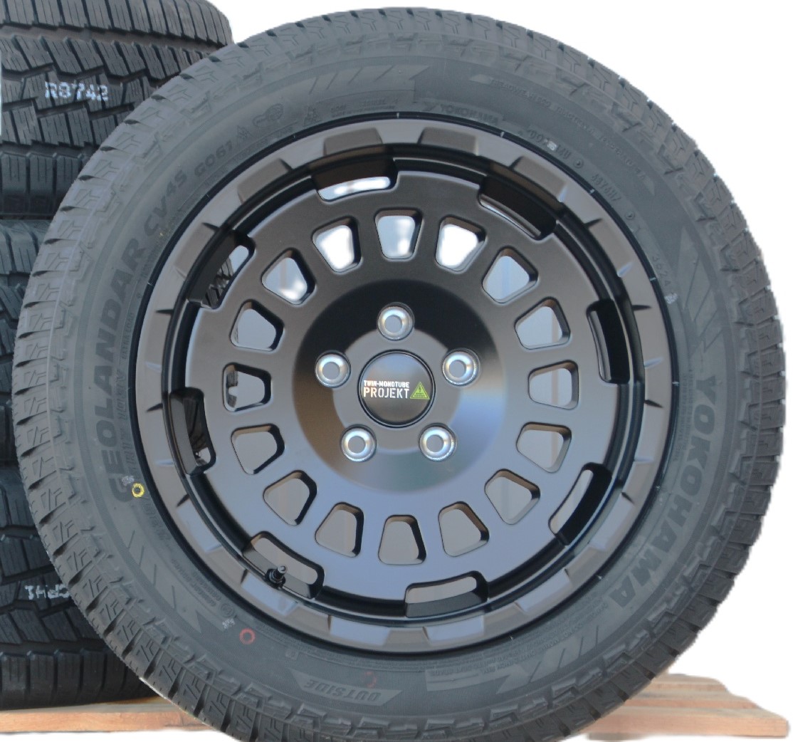 Räder Alufelgen Twin Monotube Projekt AT1 17 Zoll schwarz + Winterreifen Platin RP-70