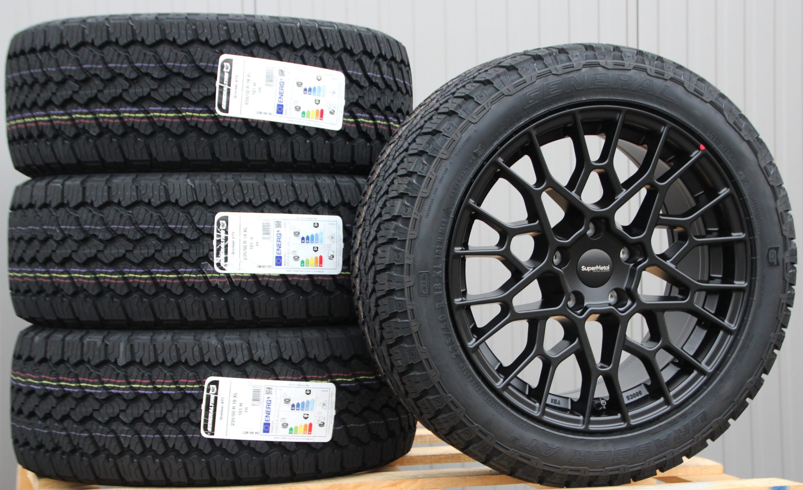 18 Zoll Räder Alufelgen Supermetal Cell matt black + General Grabber AT3 All Terrain – Bild 2