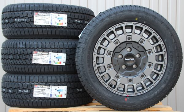 17 Zoll Räder Alufelgen Supermetal Rig ultra matt grey + Yokohama Allwetterreifen