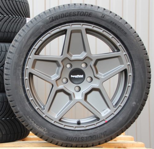 Räder Supermetal Rocket 18 Zoll Alufelgen matt grau + 255/45 R18 103Y Continental Sommerreifen